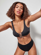 Bikini Double Face Gisela con Top e Slip Brasiliano Vita Alta