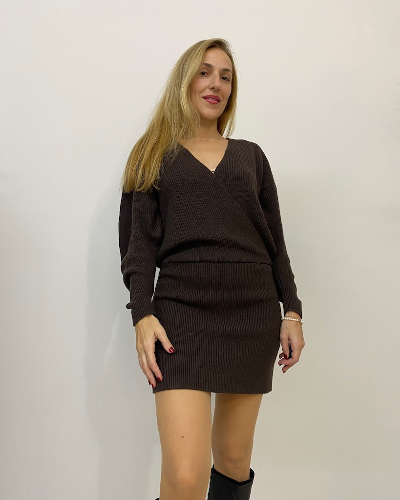 Abito In Maglia Scollo V Vicolo