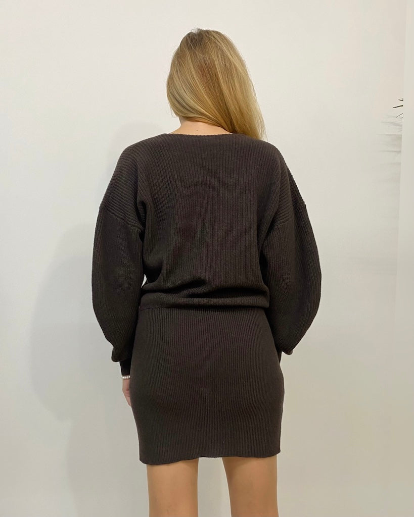 Abito In Maglia Scollo V Vicolo