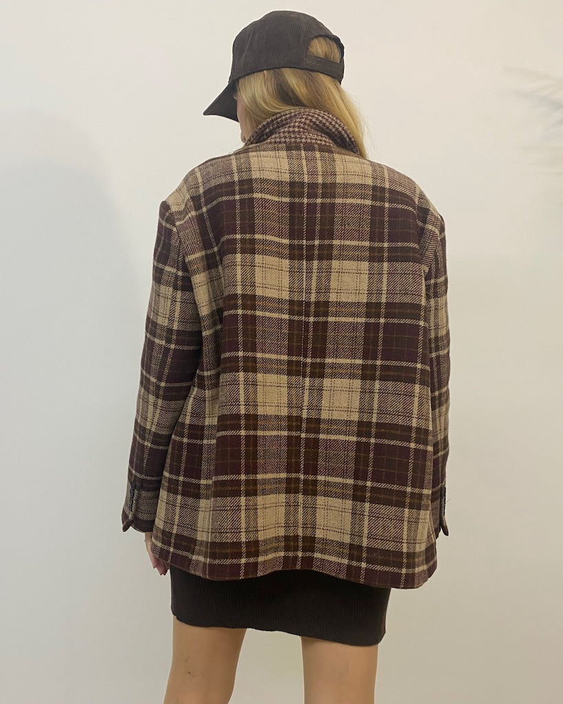 Blazer Monopetto Over Spilla Quadri Vicolo