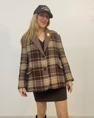 Blazer Monopetto Over Spilla Quadri Vicolo