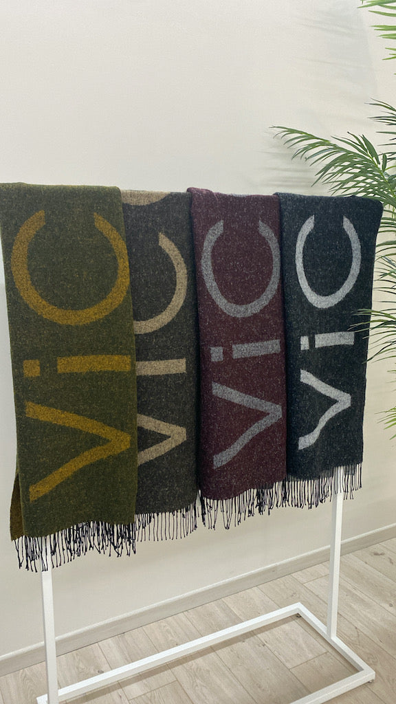 Sciarpa con Frange e Logo Vicolo