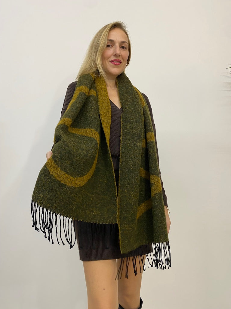 Sciarpa con Frange e Logo Vicolo