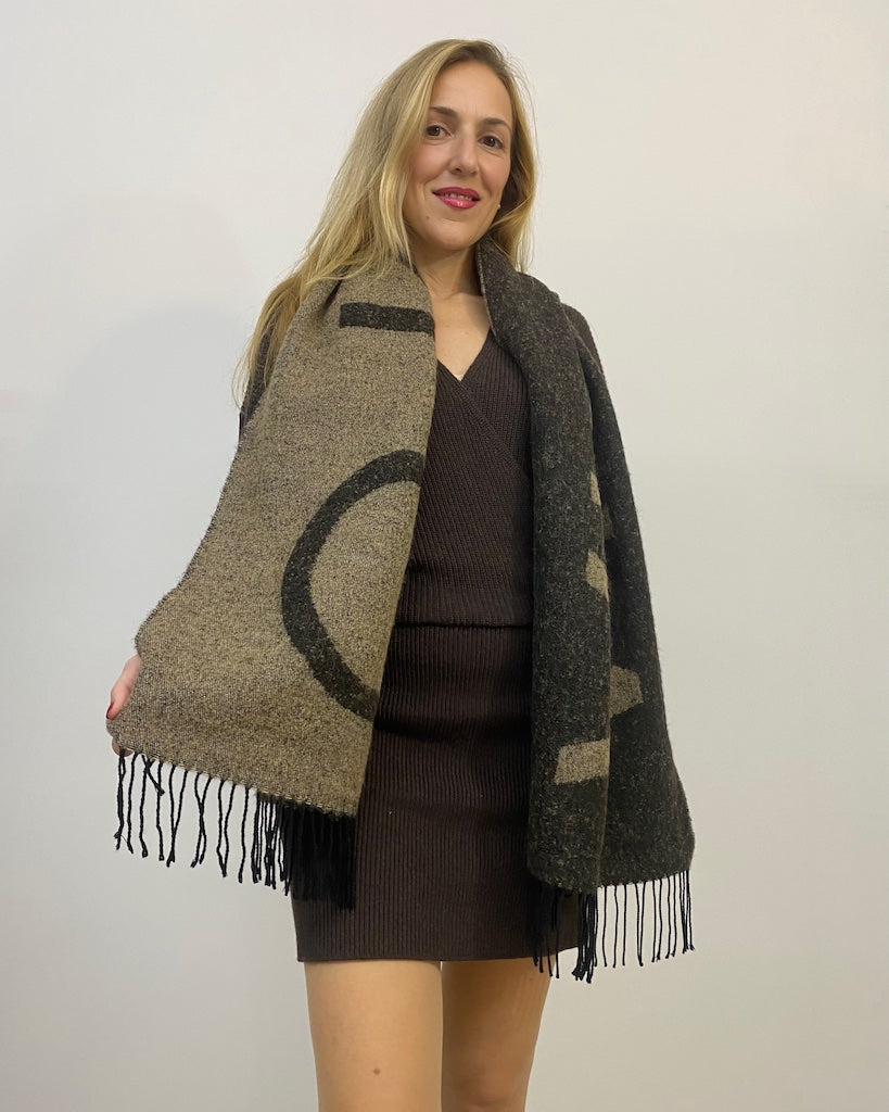 Sciarpa con Frange e Logo Vicolo