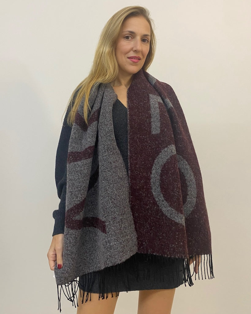 Sciarpa con Frange e Logo Vicolo