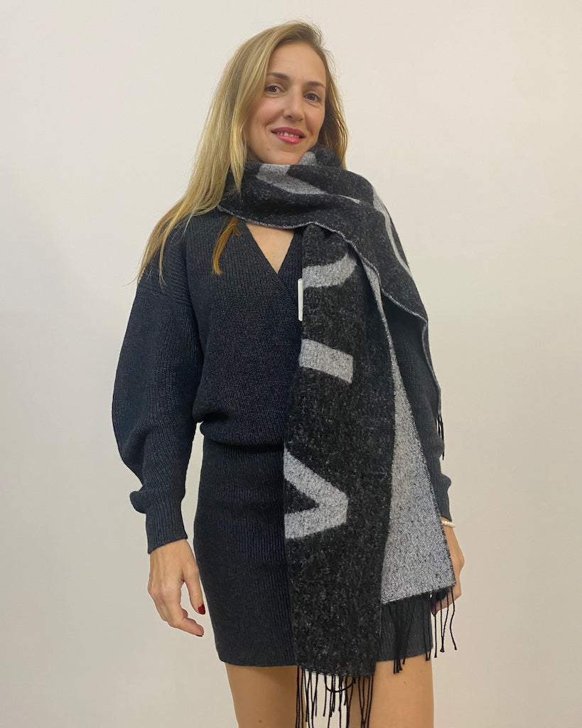 Sciarpa con Frange e Logo Vicolo