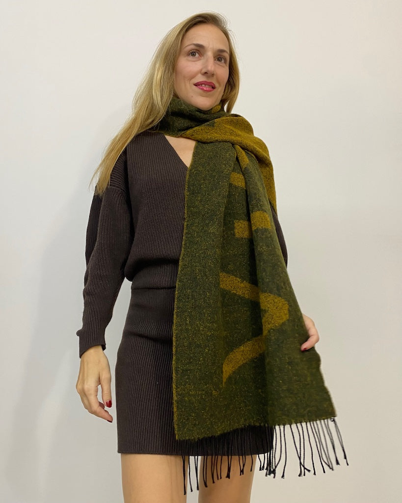 Sciarpa con Frange e Logo Vicolo