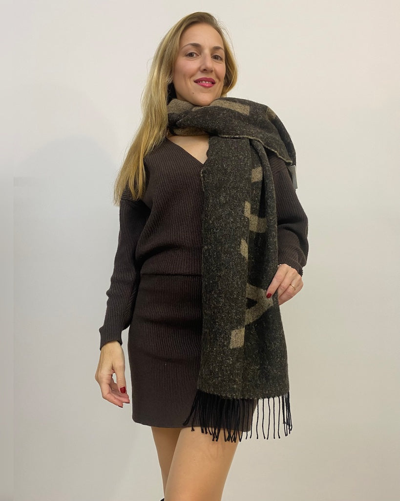 Sciarpa con Frange e Logo Vicolo