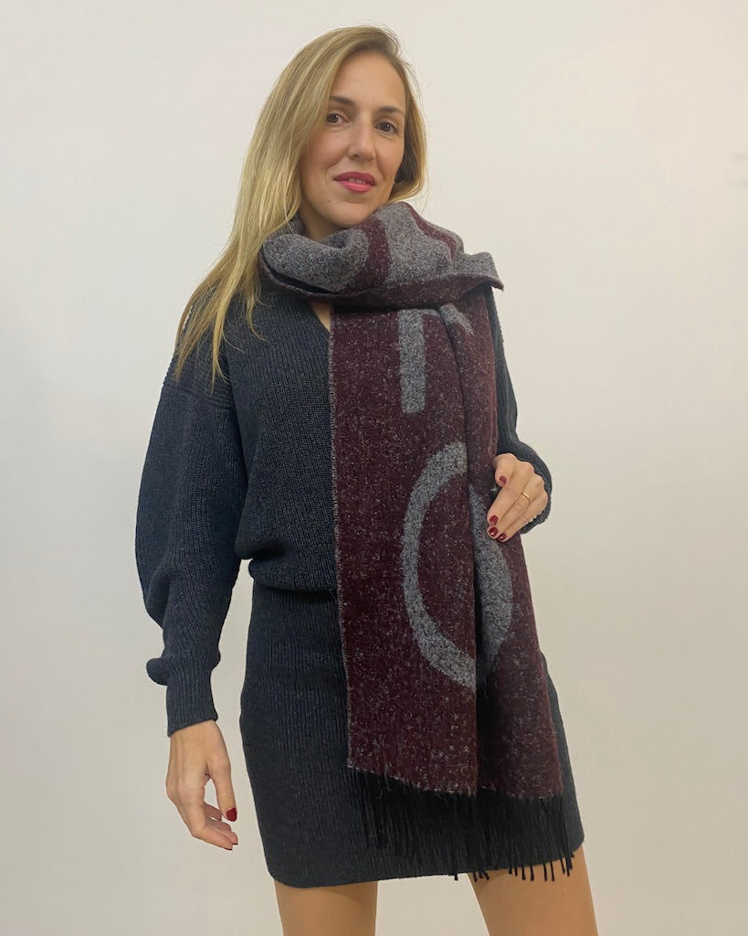 Sciarpa con Frange e Logo Vicolo