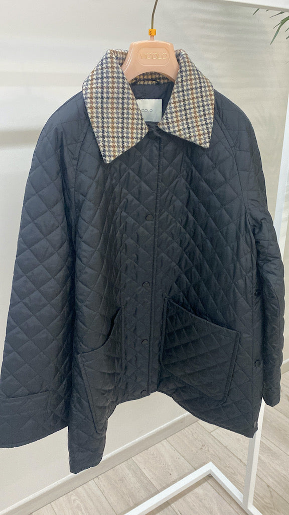 Giacca Trapuntata Colletto Check Vicolo