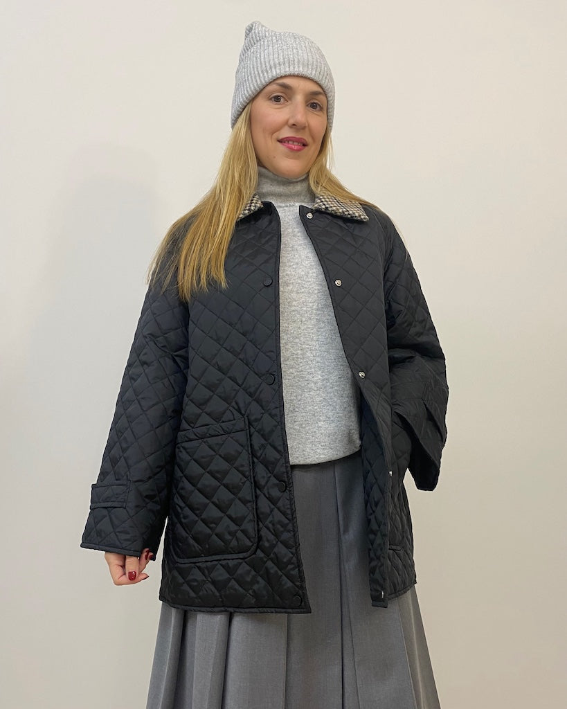 Giacca Trapuntata Colletto Check Vicolo