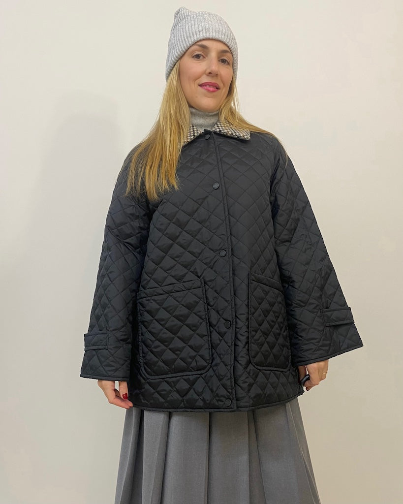 Giacca Trapuntata Colletto Check Vicolo