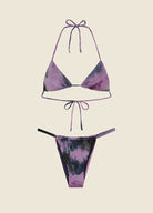 Bikini Donna F**K Triangolo con Slip Brasiliano Fisso Viola