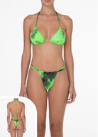Bikini Donna F**K Triangolo con Slip Brasiliano Fisso Giallo Fluo