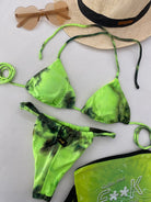 Bikini Donna F**K Triangolo con Slip Brasiliano Fisso Giallo Fluo