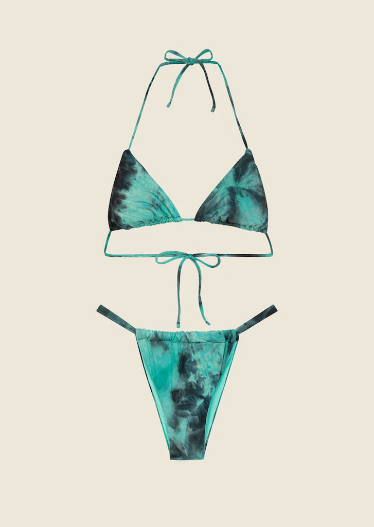 Bikini Donna F**K Triangolo con Slip Brasiliano Fisso Verde Acqua 0501AQ
