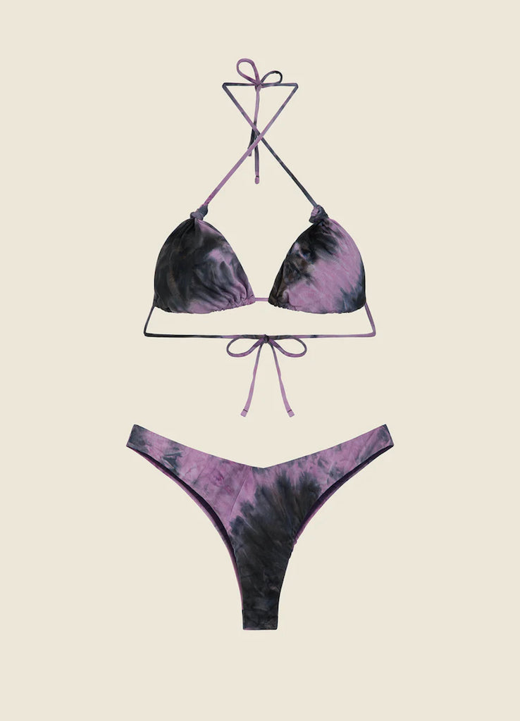 Bikini Donna F**K Triangolo con Slip Americano Fisso Viola