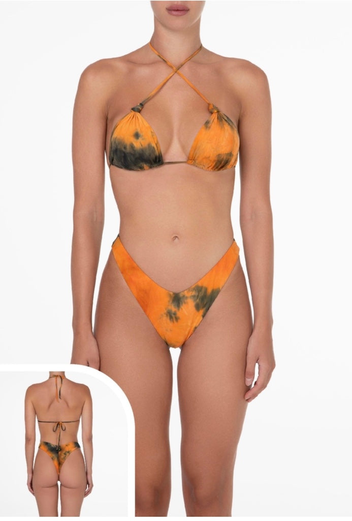 Bikini Donna F**K Triangolo con Slip Americano Fisso Arancio 0500OR