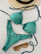 Bikini Donna F**K Triangolo con Slip Americano Fisso Verde Acqua