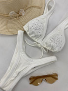 Bikini F**K Triangolo Alto con Americano Fisso Bianco
