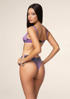 Bikini Donna F**K Reggiseno con Ferretto e Slip Americano Fisso Viola