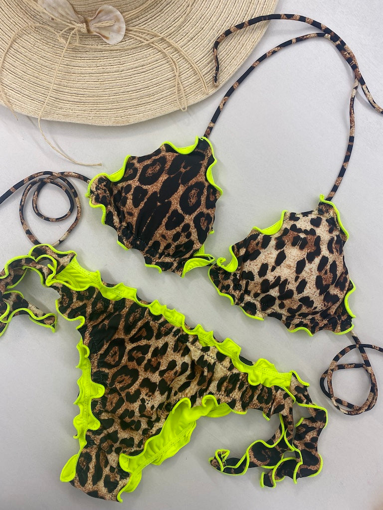 Bikini Donna F**K Triangolo con Slip Regolabile Fantasia 0520-X24