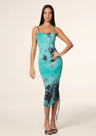 Vestito Corto Donna F**K Verde Acqua 0507-AQ