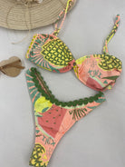 Bikini Donna F**K Top con Slip Americano Fisso Fantasia 0621X12
