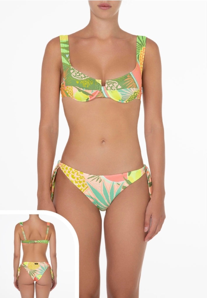 Bikini Donna F**K Reggiseno con Ferretto e Slip Regolabile Fantasia 2158X15