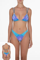 Bikini Donna F**K Triangolo con Slip Americano Fisso Fantasia 1020X56