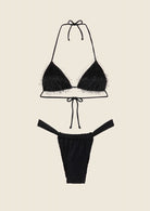 Bikini Donna F**K Triangolo con Slip Brasiliano Fisso Nero 1121-BK