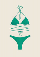 Bikini Donna F**K Triangolo con Slip Americano Fisso Verde 1141GN