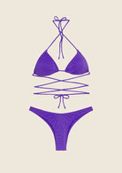 Bikini Donna F**K Triangolo con Slip Americano Fisso Viola 1141PR