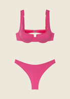 Bikini Donna F**K Reggiseno con Ferretto e Slip Americano Fisso Fucsia 1142FX