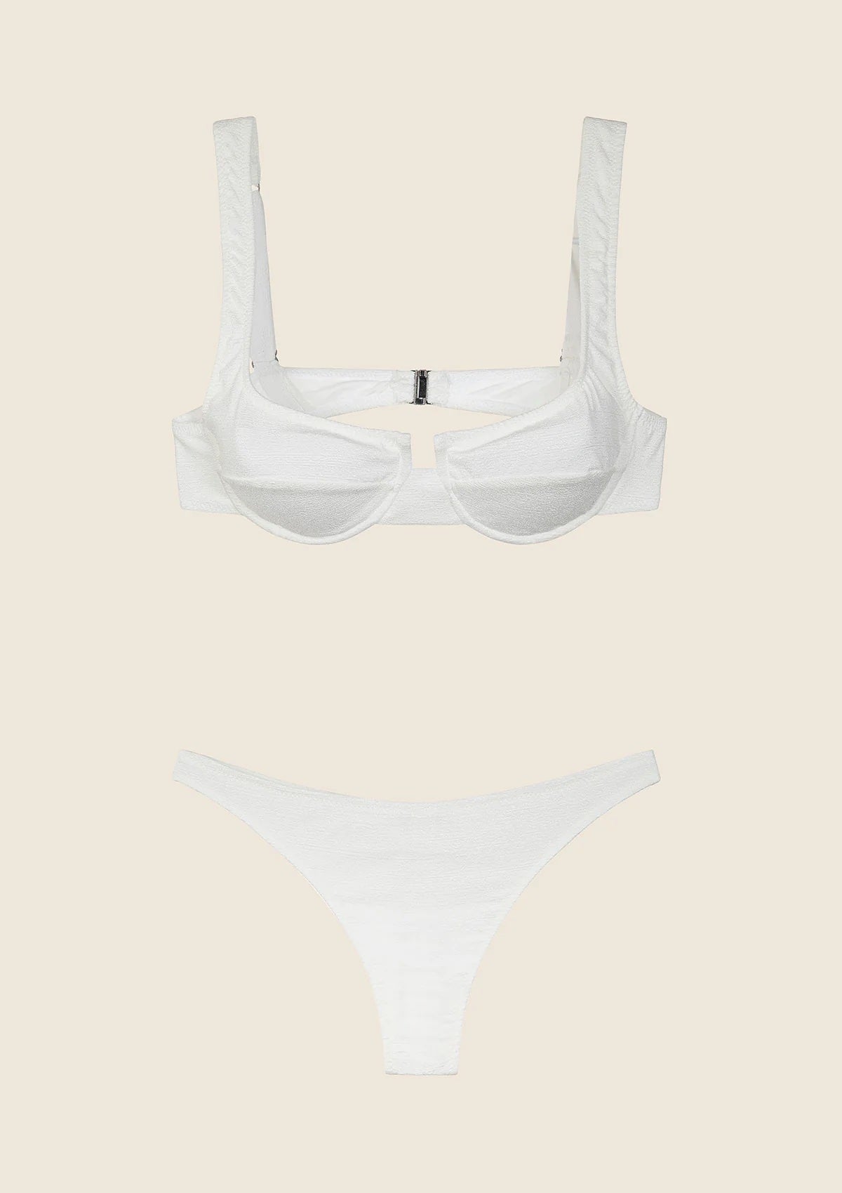Bikini Donna F**K Reggiseno con Ferretto e Slip Americano Fisso Bianco 1142-WH