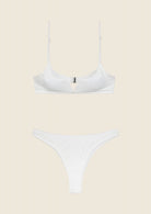Bikini Donna F**K Top con Ferretto e Slip Americano Fisso Bianco 1143WH