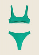 Bikini Donna F**K Top con Slip Vita Alta Verde 1144-GN