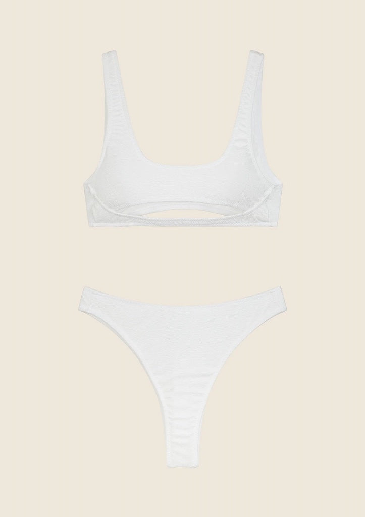 Bikini Donna F**K Top con Slip Vita Alta Bianco 1144-WH