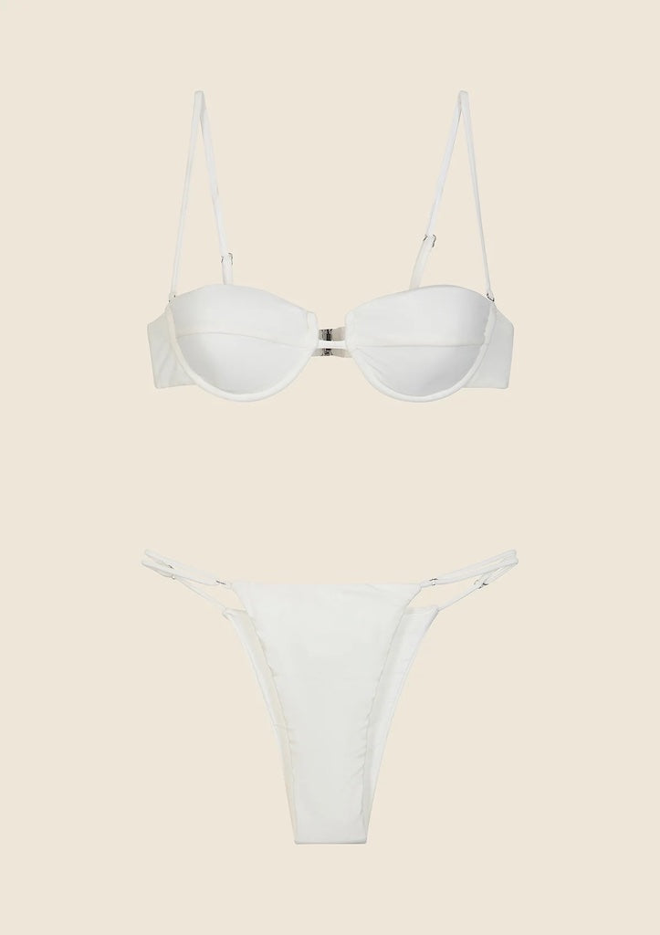Bikini Donna Me Fui Reggiseno Con Ferretto e Slip Regolabile Bianco 0101_WH