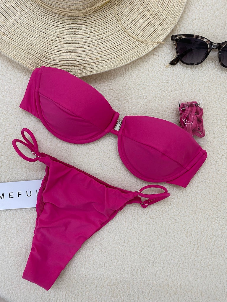Bikini Donna Me Fui Reggiseno Con Ferretto e Slip Regolabile Fucsia 0101_FX