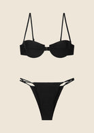 Bikini Donna Me Fui Reggiseno Con Ferretto e Slip Regolabile Nero 0101_BK