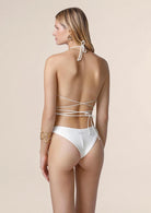 Bikini Donna Me Fui Triangolo con Slip Fisso Bianco 0100_WH