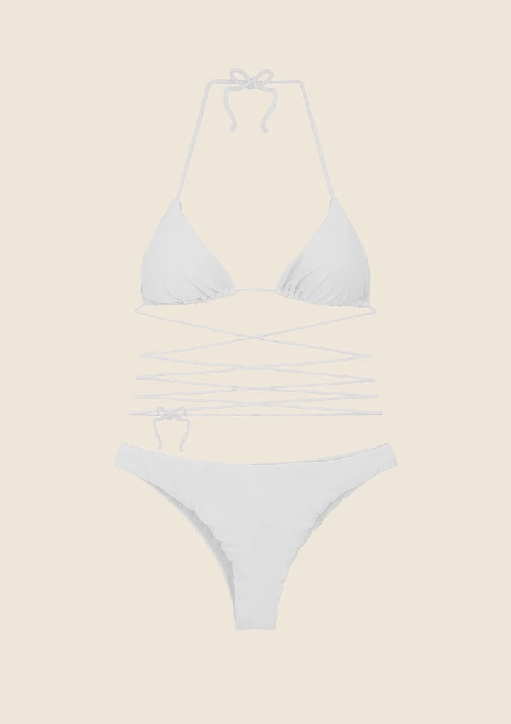 Bikini Donna Me Fui Triangolo con Slip Fisso Bianco 0100_WH