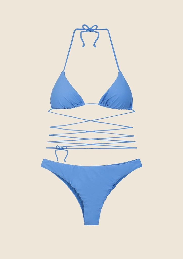 Bikini Donna Me Fui Triangolo con Slip Fisso Sky Blue 0100_SB