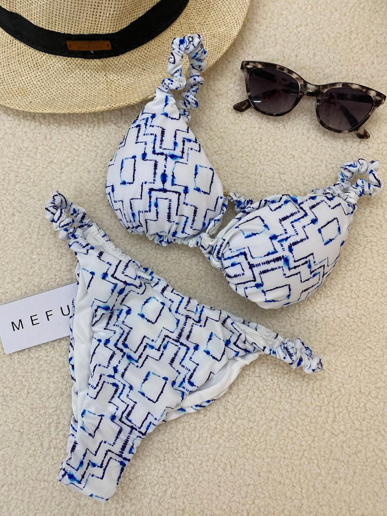 Bikini Donna Me Fui Triangolo Con Slip Fisso Fantasia 0030X01