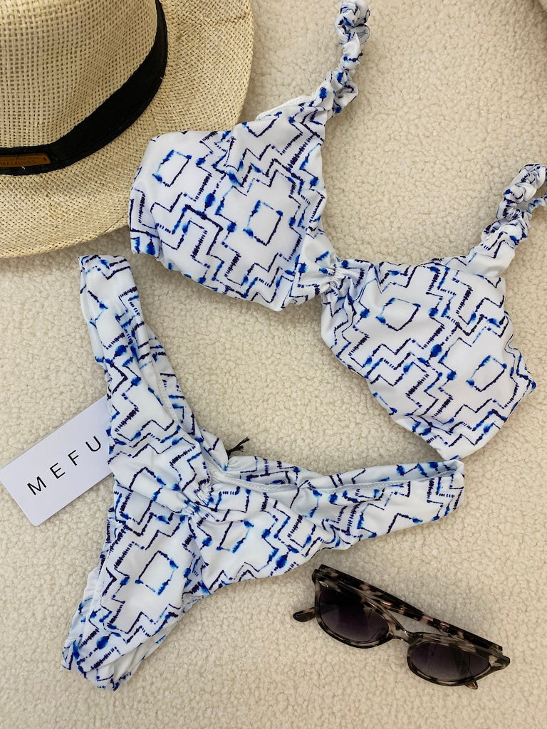 Bikini Donna Me Fui Top Con Slip Americano Fisso Fantasia 0031X01