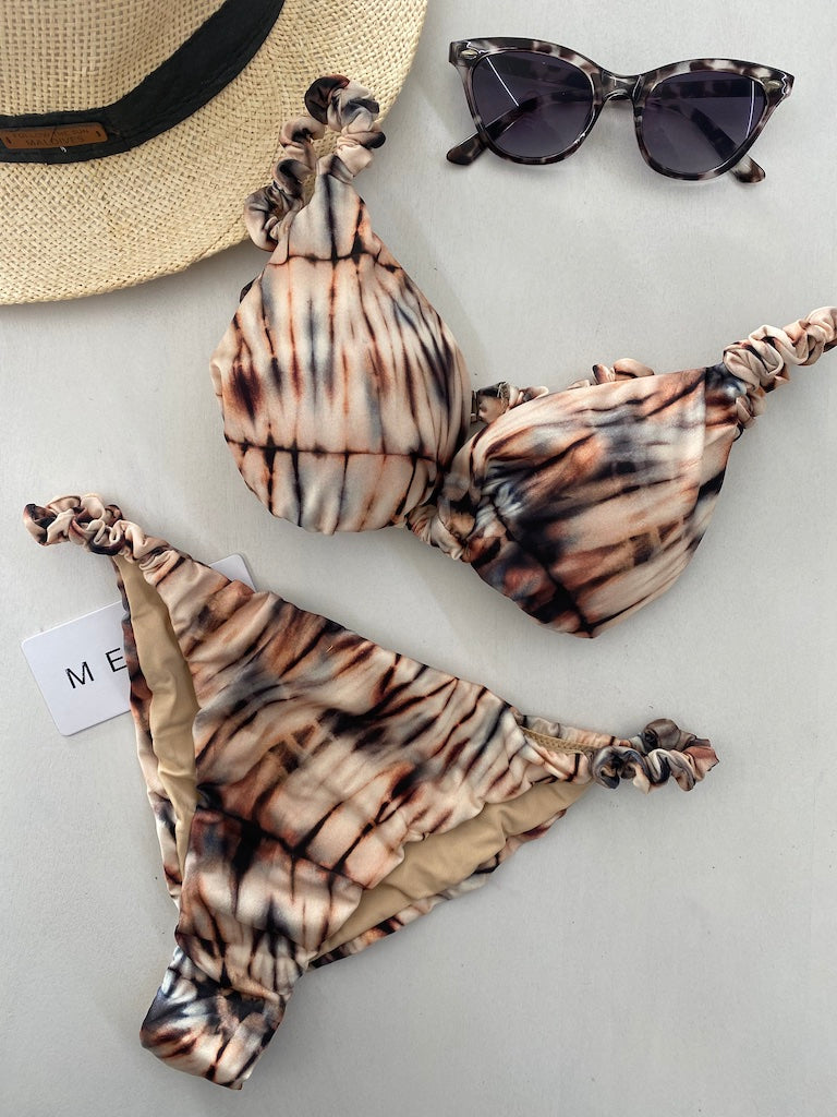 Bikini Donna Me Fui Triangolo Con Slip Fisso Fantasia 0330X15