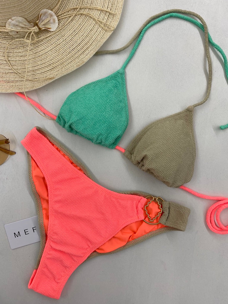 Bikini Donna Me Fui Triangolo con Slip Fisso Color Block 0500CR