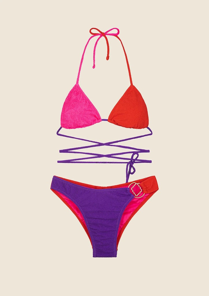 Bikini Donna Me Fui Triangolo con Slip Fisso Color Block 0500RD