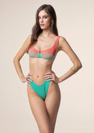 Bikini Donna Me Fui Reggiseno con Ferretto e Slip Americano Fisso Color Block 0502CR
